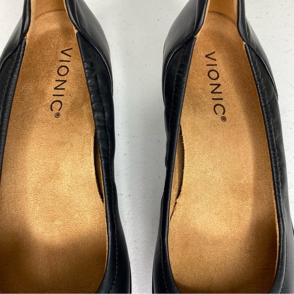 Vionic Jacey Slip On Leather Wedge Platform Black Size 6 - Picture 5 of 10